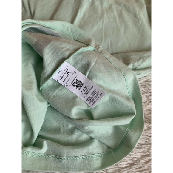 Women’s T-Shirt Size M PUMA Oversize Jock Tag Tee Mist Green - Dark Deni TD29009 - Picture 11 of 11